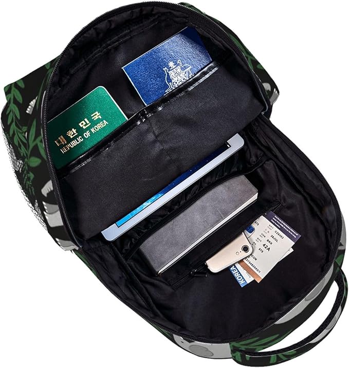 Lightweight Daypack Bookbag for Trekking Business Walking Cycling, Big Capacity Anti-Theft Multipurpose Carry On Bag, Laughing Elephants Print Business Computer Bag