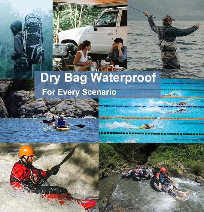 Dry Bag, 3 Pack/5 Pack Waterproof Lightweight Small & Large Dry Sacks for Outdoor Camping, Backpacking, Kayaking, Boating, Travel and More