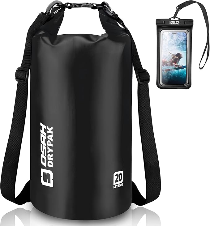 Waterproof Dry Bag, 5L/10L/20L/30L/40L Roll Top Lightweight Storage Backpack with Phone Case for Women & Men, Floating Waterproof Sack for Travel, Swimming, Kayaking, Paddle Board, Camping & Beach