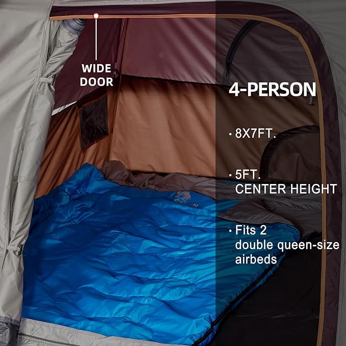 CAMEL CROWN Tents for Camping 4/6 Person Tent Waterproof Easy Setup Backpacking Tents