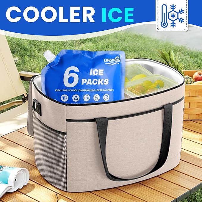 Ice Packs for Cooler 6Pcs 2025 Upgrades Freezer Lunch Boxes Reusable Coolers Shock Wheels Long Lasting Dry Pack Large Cold Blocks Accessories Cubes Slim Box Flat Camping Essentials 10x9x1 In