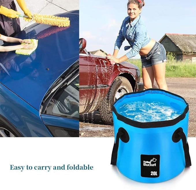 BANCHELLE Collapsible Bucket Water Container Portable Folding Camp Wash Basin for Outdoor Traveling Hiking Fishing Car Washing Gardening Camping 2 PCS