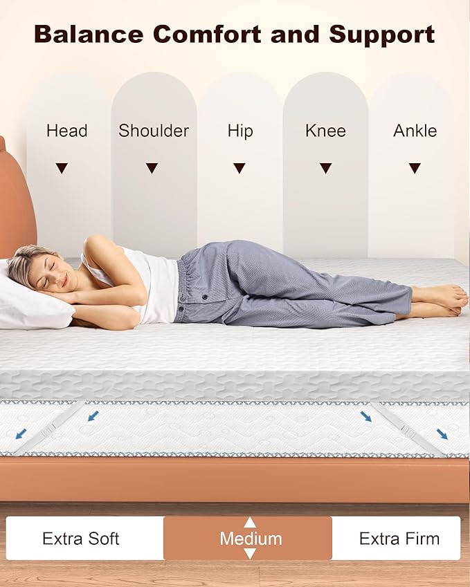 RV Short Queen Mattress, 4" Memory Foam Topper, Ultra-Soft Cover, CertiPUR-US Certified, 60" x 75", Perfect for RVs and Campers