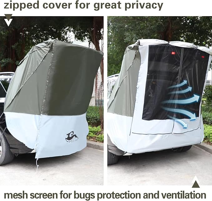 2025 New SUV Tailgate Tent with Poles Waterproof Windproof, Car Camping Accessories Awnings & Shelters, for Medium to Large Size SUV/Van/MPV/CUV (Large)