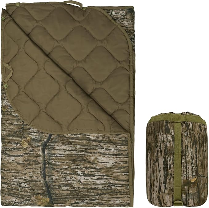 LOOGU Camo Blanket Waterproof Insulation Poncho Liner for Outdoor Camping, Hiking, Hunting, Survival, Backpacking, Picnicking