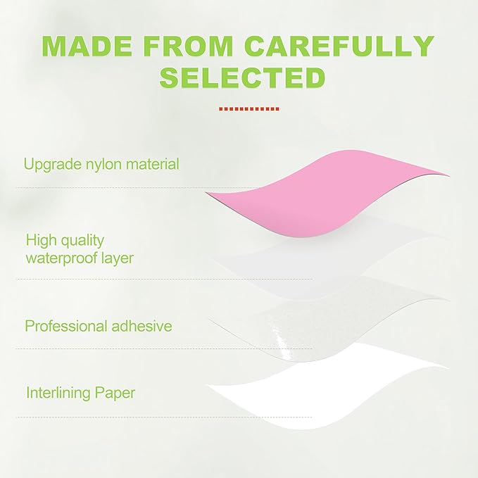 7x9in Nylon Repair Patch，Tent Repair Kit，Self Adhesive Waterproof Fabric Repair Tape for Tent, Umbrella, Sleeping Bag, Down Jackets,Knapsack.（Pink,6ps）