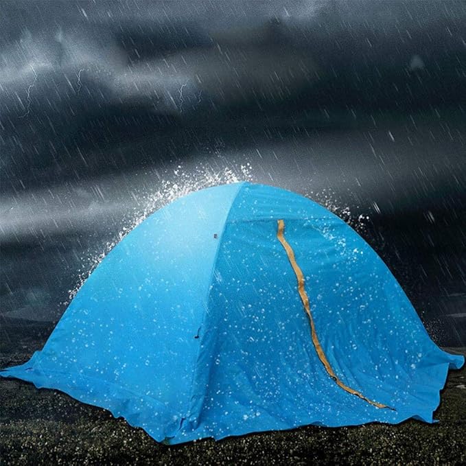 Easy to Assemble Tent Season 4 Dome Tent Stand-Alone Wind and Waterproof Hiking Camping Backpack Mountaineering Tent Portable Design for Outdoor Hiking (Color : Blue Size : 200X150X105CM)