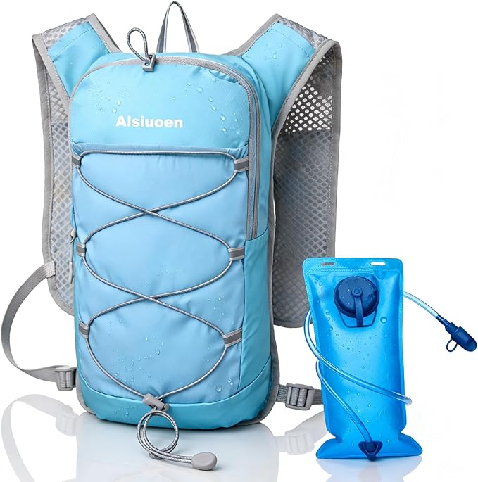 Hiking Hydration Pack Running Backpack Daypack Vest for Women Men,Lightweight Hydration Packs Cycling Biking Trail Race Rave Marathon (with 2L Water Bladder)