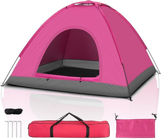 Outvita Camping Tent, 4 Person Dome Tents with Rainfly & Carrying Bag, Waterproof Easy Setup Tent with Mesh Windows for Camping & Hiking