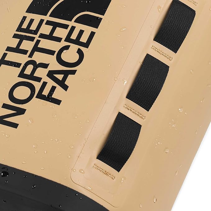 The North Face Base Camp Dry Bag - Roll-Top Waterproof Stuff Sack, Ideal for Camping Gear & Kayak Accessories, Khaki Stone/TNF Black, 18 Liters