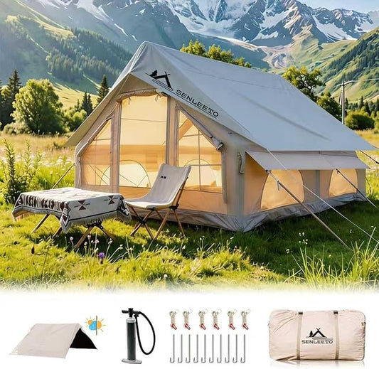 Inflatable Tents for Camping, Large Inflatable Camping Tent with Hand Pump, Easy Setup Tents for 2/4/6/8/10/12 People, Portable Glamping Tent