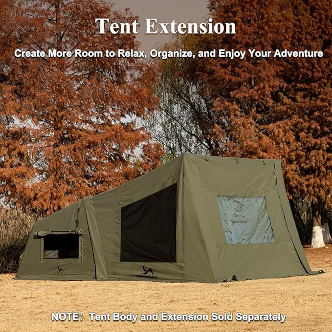 TOMOUNT Inflatable Canvas Tent with Pump,Easy Setup Blow Up Tent for Camping