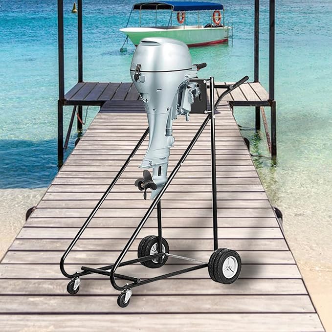 Outboard Motor Stand Cart, 315LBS Outboard Engine Stand,Boat Motor Carrier,Engine Carrier Cart Dolly Storage Transport Trailer for Shaft Motors