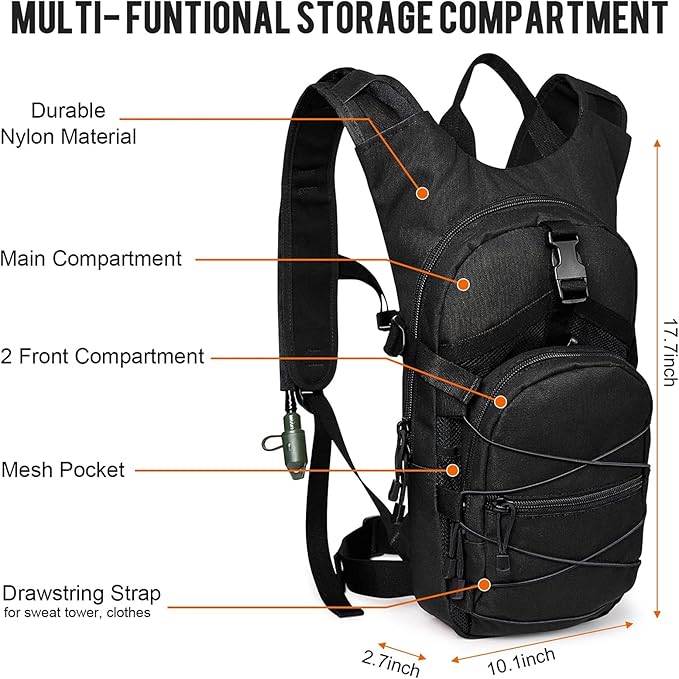 G4Free Hydration Pack Sports Runner Hydration Backpack with 3L Bladder for Running Hiking Cycling Biking