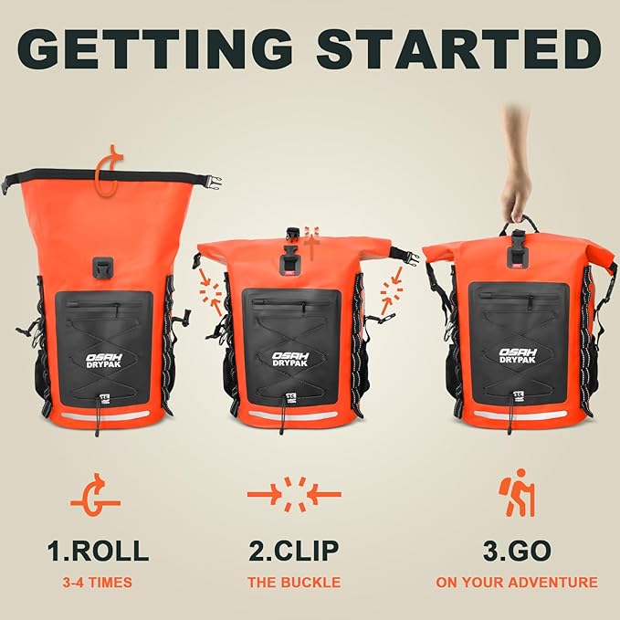 Waterproof Backpack Dry Bag 25L/35L/55L/85L – Heavy Duty Roll-Top Hiking Backpack Sack Keeps Gear Dry for Travel, Kayaking, Boating, Camping, Rafting and Fishing