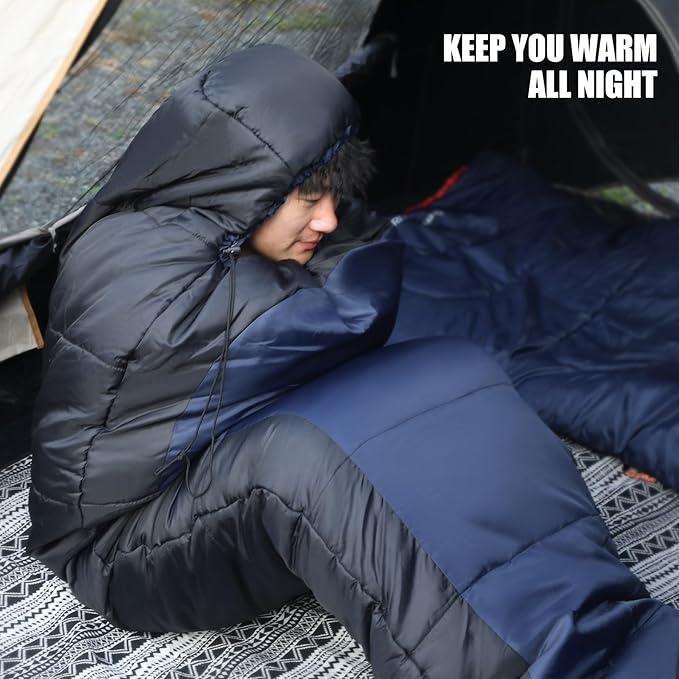 REDCAMP Cold Weather Mummy Sleeping Bag, Warm Flannel Cotton Sleeping Bag, 2 lbs/ 4 lbs Filling