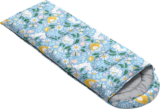 AILONEN Girls Pink Camping Sleeping Bags,Lightweight & Waterproof,3 Season Warm & Cool Weather,Cute Bow Duck Print Sleeping Bags for Kids,Girls,Adults Travelling,Outdoors