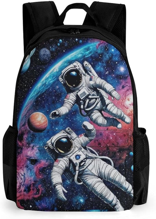 Supdreamc Daypack Anti-Theft Multipurpose Large Capacity Shoulder Bag, Astronaut Space Art Travel Hiking Camping Rucksack With Smooth Zippers