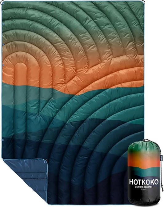 Camping Blanket,Lightweight Puffy Printed Camping Blanket Packable Outdoor Blanket for Camping,Traveling, Stadium, Hiking, Picnics