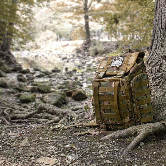 “The Rambler” - 40L Tactical Backpack with MOLLE Webbing (Desert Digital Camo)