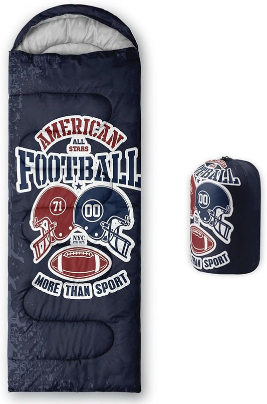 Kids Sleeping Bag for Boys Girls,Rocket Moon Print-Lightweight Warm Portable Outdoor Indoor-Waterproof Cold Weather Resistant Sleeping Bag for Camping Hiking