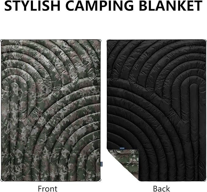 Camping Blanket,Lightweight Puffy Printed Camping Blanket Packable Outdoor Blanket for Camping,Traveling, Stadium, Hiking, Picnics