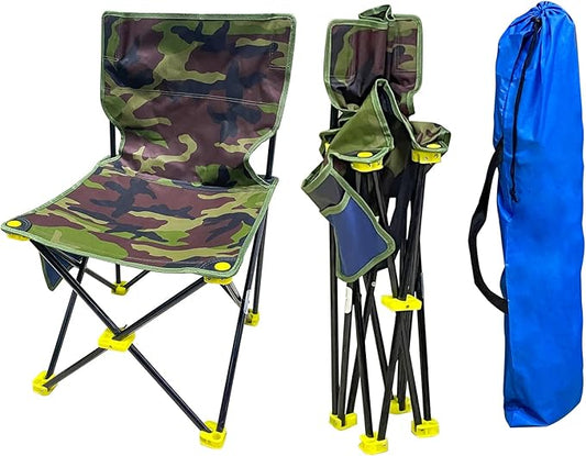 Mini Portable Folding Stool, Camping Fishing Stool for Adults Fishing Hiking Gardening and Beach with Carry Bag, Hold Up to 450lbs(Camouflage) (16.5" L x 16.5" W x 28.3" H)