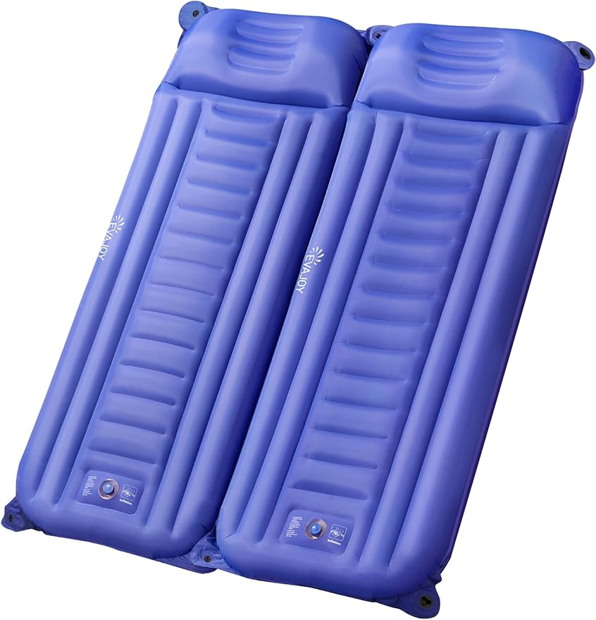 Sleeping Pad for Camping, Extra Thickness 5.5 Inch Ultralight Inflatable Sleeping Mat with Pillow Built-in Foot Pump, Compact Waterproof Camping air Mattress for Backpacking Hiking Traveling (Double)