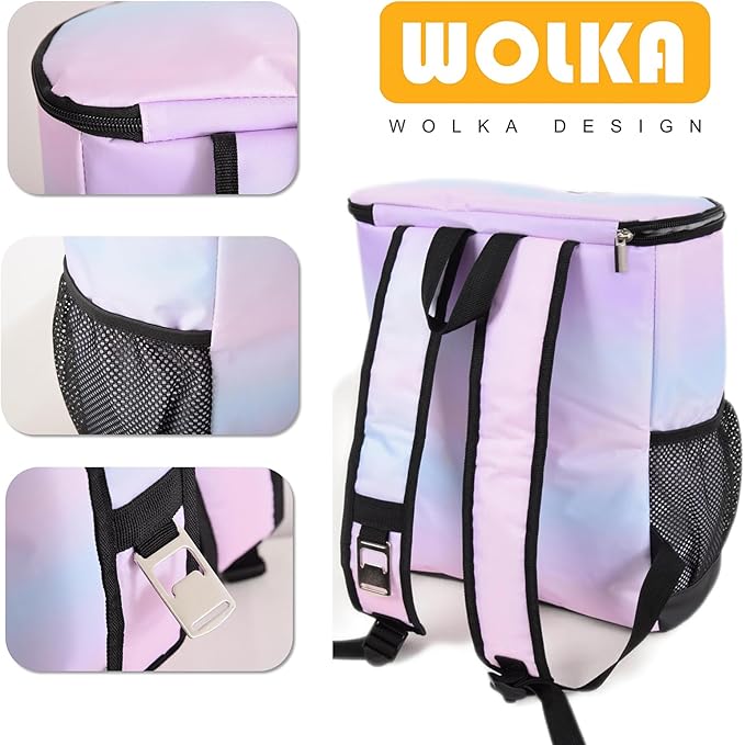 Wolka Cooler Backpack 30 Cans,Portable Backpack Coolers Insulated Leak Proof,Waterproof Soft Sided Cooler Bag for Travel,Beach,Camping,Picnic,Lunch Backpack for Women (Dream Cloud)