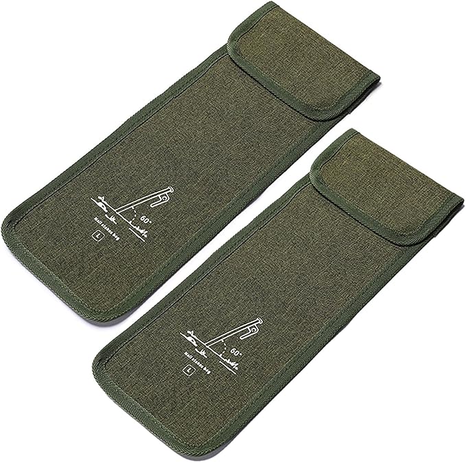 2Pcs Tent Stakes Bags Puncture Resistant Tent Peg Storage Bags Large Capacity Waterproof Nail Pouch for Hiking Camping (2Pcs L)