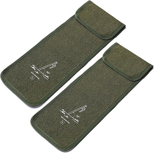 2Pcs Tent Stakes Bags Puncture Resistant Tent Peg Storage Bags Large Capacity Waterproof Nail Pouch for Hiking Camping (2Pcs L)