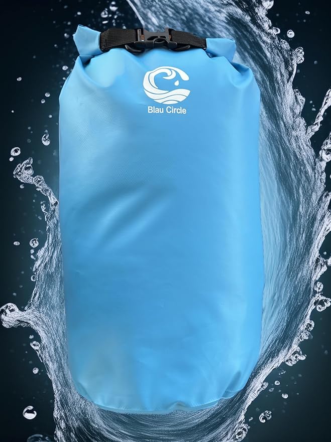 Waterproof dry bag combo for outdoor and waterspors, with large 5.0 Gal (assorted colors) and 0.5 Gal (grey) bags | Ideal for kayaking, boating, hiking, the beach and other outdoor sports (Blue)