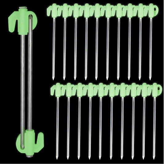 Glow in The Dark 22pcs Tent Stakes, 8 inch Heavy Duty Tent Stakes, Galvanized Non-Rust Forged Steel Tent Pegs Ground Stakes Canopy Stakes for Camping, Garden, Canopies, Inflatables, Outdoor