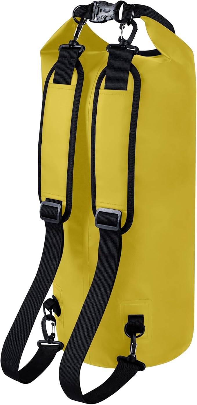 EARTH&RIVER Premium Dry Bag Backpack, Extra Thick, Protection for All Water Activities & Camping, Floating Lightweight Dry Bag with Inside Pocket Storage & IPX8 Waterproof Phone Case (yellow, 20L)