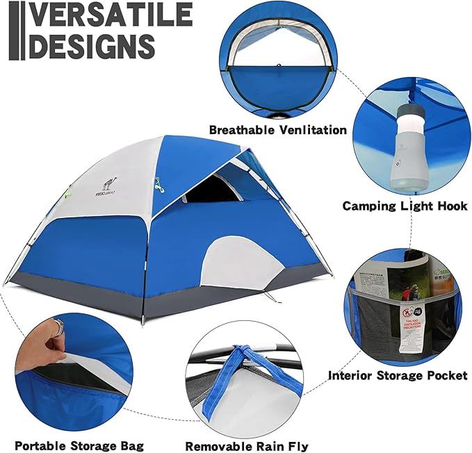 CAMEL CROWN 4/6 Person Tent Waterproof Lightweight Portable Backpacking Tent for Outdoor Camping Hiking