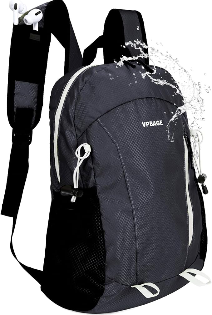 15L Water-resistant Hiking Daypack, Small Backpack Travel Outdoor, Lightweight Packable Day Pack Carry On for Women Men Adults