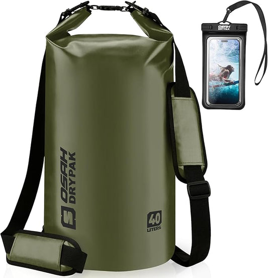 Waterproof Dry Bag, 5L/10L/20L/30L/40L Roll Top Lightweight Storage Backpack with Phone Case for Women & Men, Floating Waterproof Sack for Travel, Swimming, Kayaking, Paddle Board, Camping & Beach