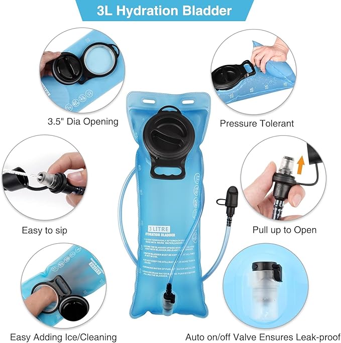 NOOLA Hydration Backpack, Insulated Hiking Water Backpack with 3L TPU Water Bladder for Men Women, Running Hydration Pack Hydro Daypack for Hiking, Trail, Running, Marathons Race, Cycling