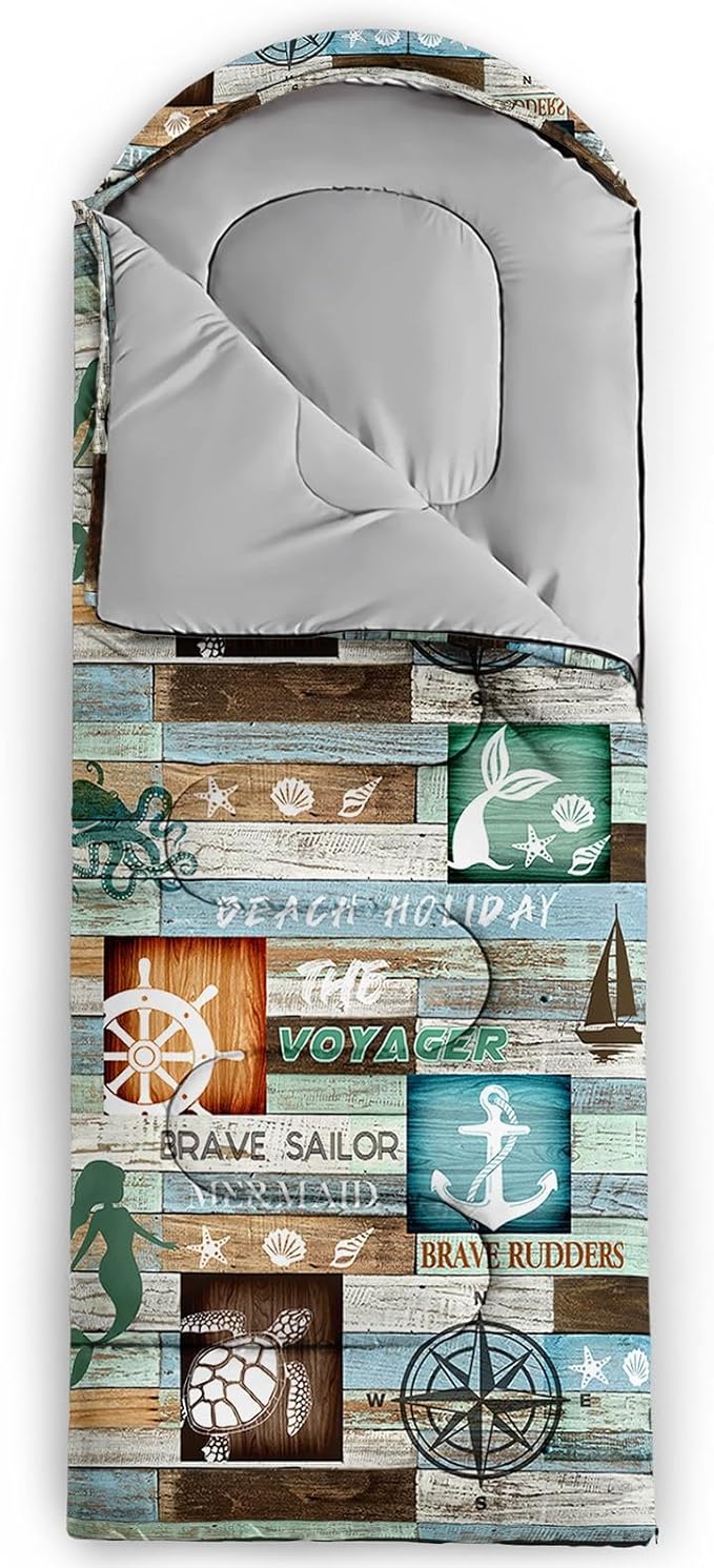 Kids Sleeping Bag for Boys Girls,Bohemian Cowboy Print-Lightweight Warm Portable Outdoor Indoor-Waterproof Cold Weather Resistant Sleeping Bag for Camping Hiking