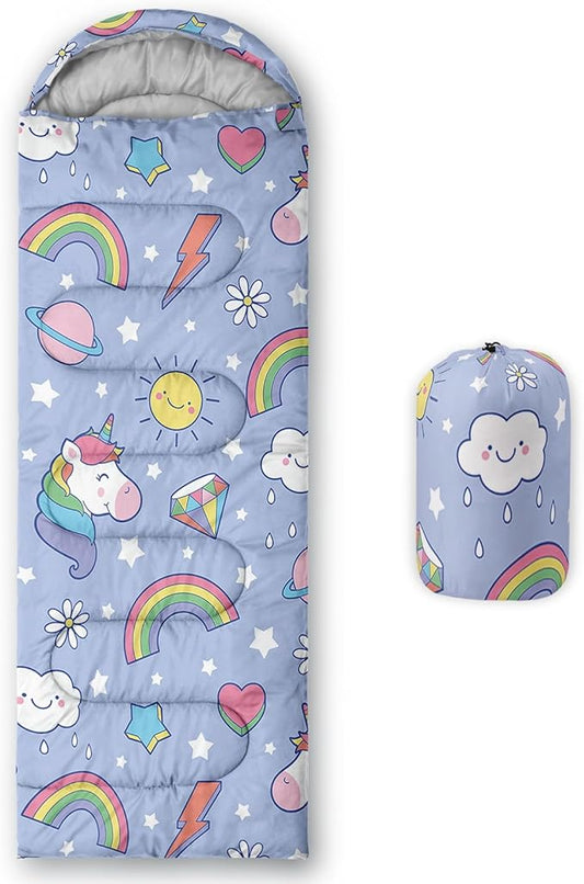 Kids Sleeping Bag for Boys Girls,3D Basketball Print-Lightweight Warm Portable Outdoor Indoor-Waterproof Cold Weather Resistant Sleeping Bag for Camping Hiking