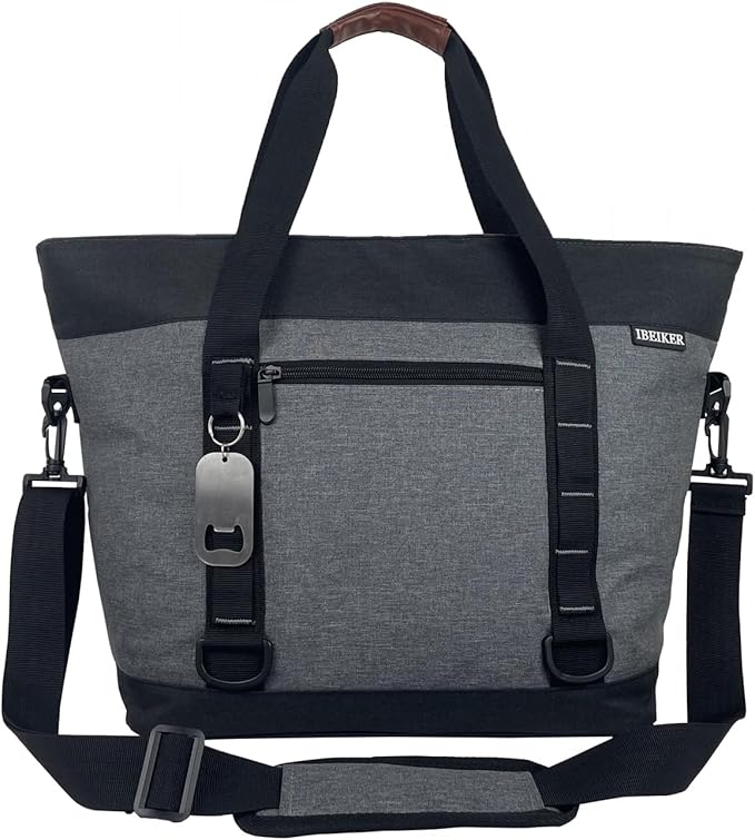 Insulated Cooler Bag, Large Insulated Bag, Reusable Shopping Bags, Leakproof Soft Cooler with BagsBottle Opener, Suitable for Supermarket Shopping, Travel,Beach,Family Picnic,Camping