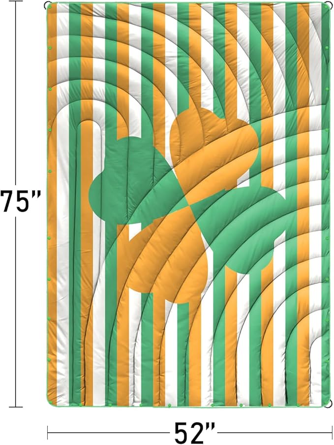 Camping Blanket,Puffy Printed Camp Blankets Lightweight Packable for Outdoor Camping,Traveling, Stadium, Hiking, Picnics