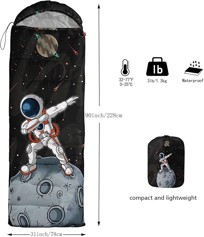 AILONEN Girls Pink Camping Sleeping Bags,Lightweight & Waterproof,3 Season Warm & Cool Weather,Cute Bow Duck Print Sleeping Bags for Kids,Girls,Adults Travelling,Outdoors