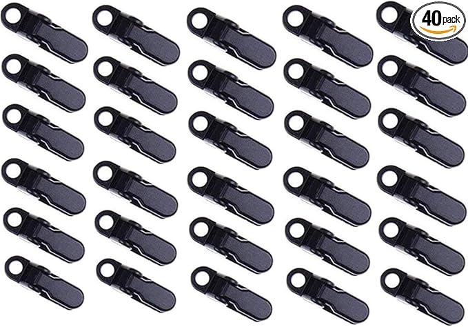 40pcs Small Clamp Tarp Sun Canopy Clamp Set Tarp Clamp Black Trap Clamp Pliers Pliers Claw Clasp Camping Clamp Tent Tight For Outdoor Use
