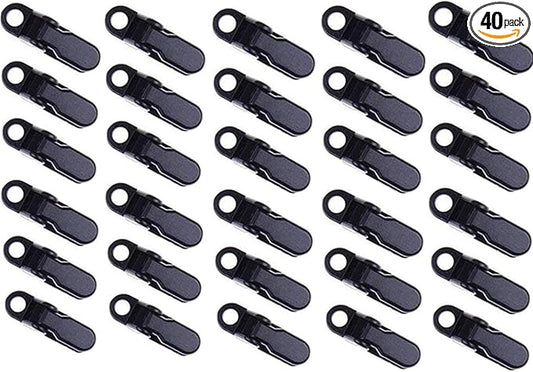 40pcs Small Clamp Tarp Sun Canopy Clamp Set Tarp Clamp Black Trap Clamp Pliers Pliers Claw Clasp Camping Clamp Tent Tight For Outdoor Use
