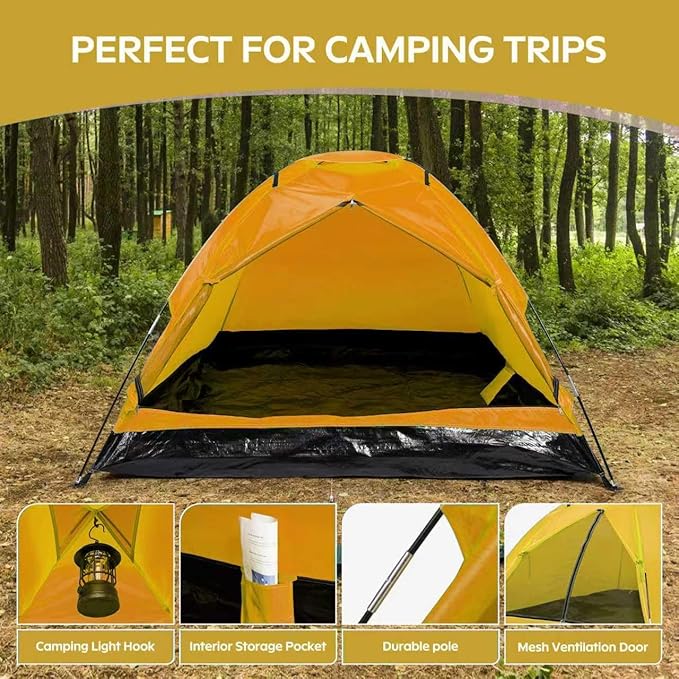 1-2 one Person Two Persons Small Camping Tents for Hiking with rainfly, Esay Set up Dome Tent with Carrying Bag,Basic Portable Camping Small Tents for Backpacking