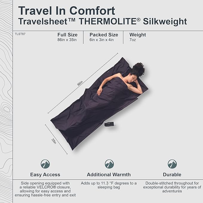 COCOON - Premium - TravelSheet -Thermolite - Volcano Grey - Regular