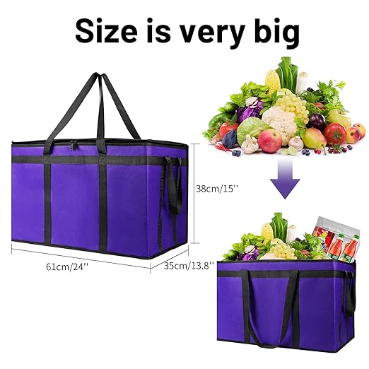 1 Pack Purple Extra Large XXXL Insulated Food Delivery Bag Cooler Bags Keep Food Warm Catering Therma for doordash Catering Cooler Bags Keep Food Warm Catering Therma Catering Shopper hot XXXL