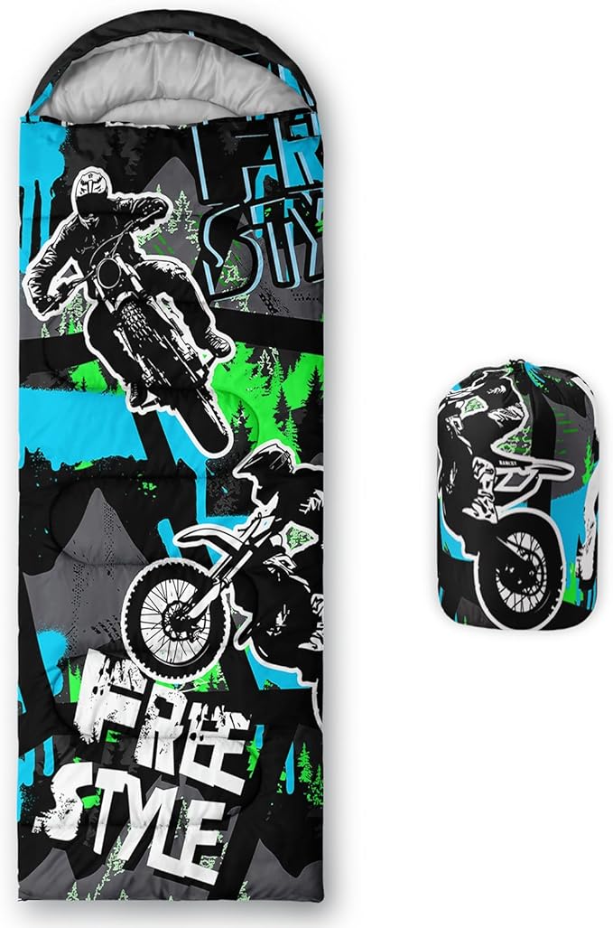 AILONEN Girls Pink Camping Sleeping Bags,Lightweight & Waterproof,3 Season Warm & Cool Weather,Cute Bow Duck Print Sleeping Bags for Kids,Girls,Adults Travelling,Outdoors