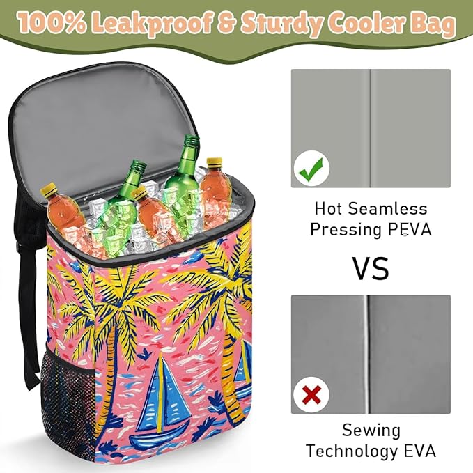 Backpack Cooler,Soft Lightweight Leakproof Cooler Backpack,13L Insulated Cooler Bag,Keeps 30 Cans Hot/Cold for Up to 8 Hours,Waterproof Lunch Backpack for Men Women